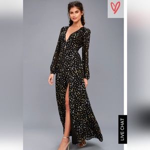 NWT Lulu's Sparks Fly Star Print Maxi Dress Small